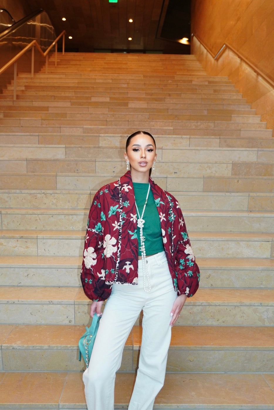 Burgundy Jacquard Jacket