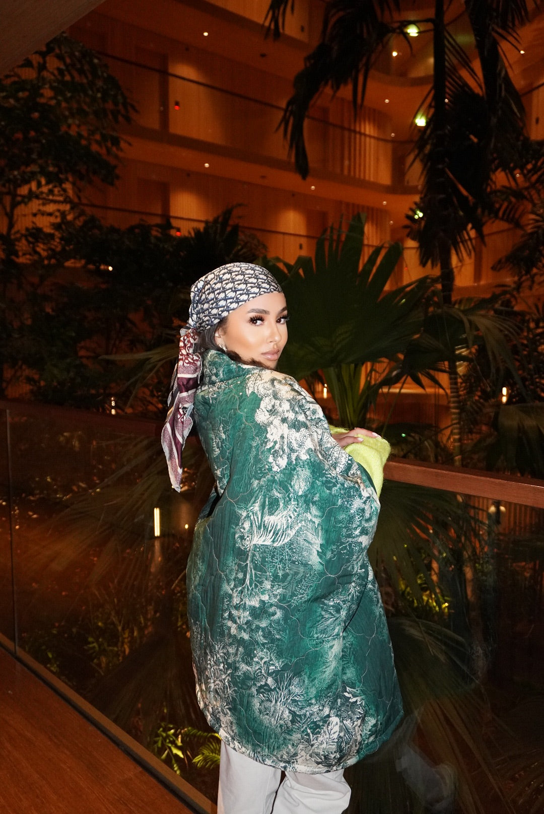 Green Jacquard Kimono