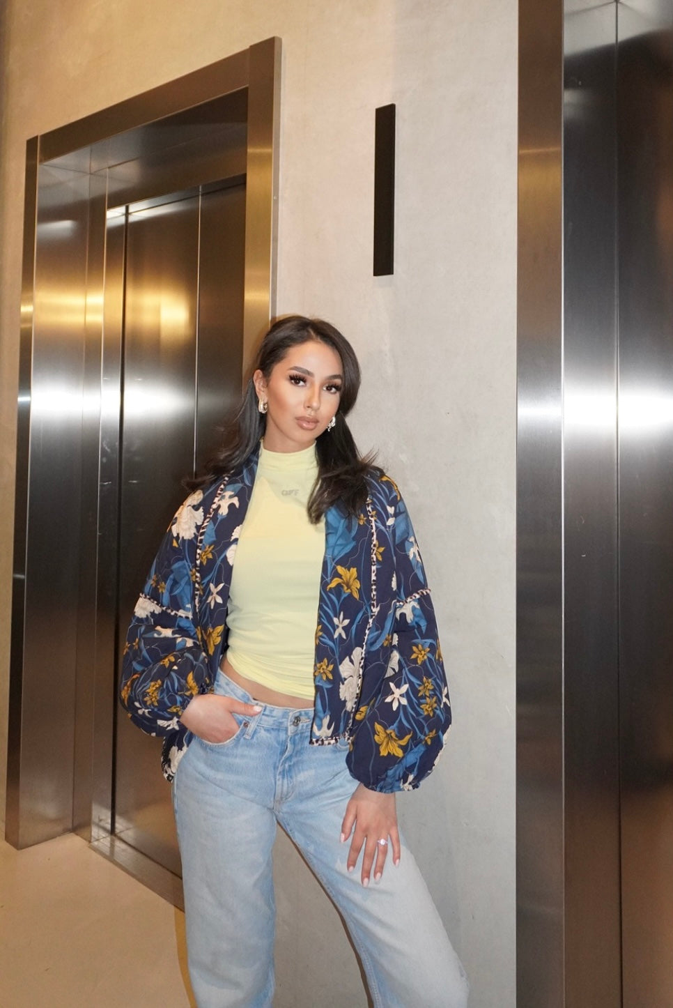 Blue Jacquard Jacket