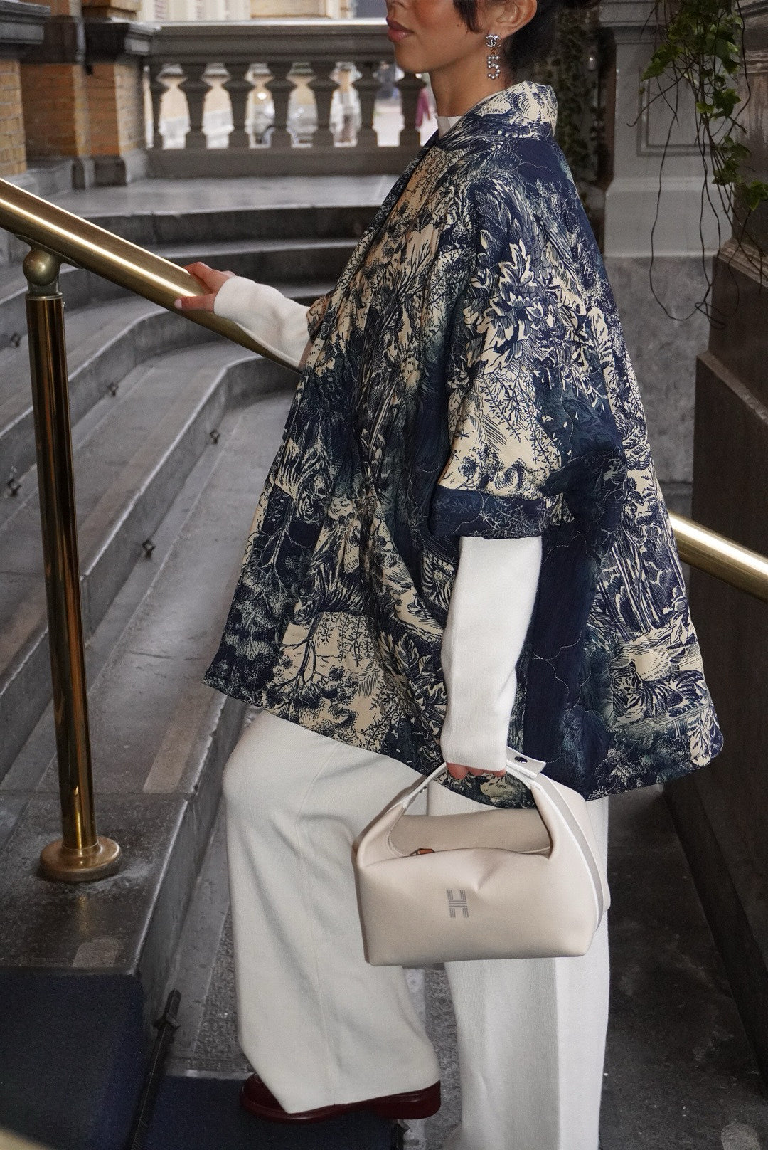 Blue Jacquard Kimono