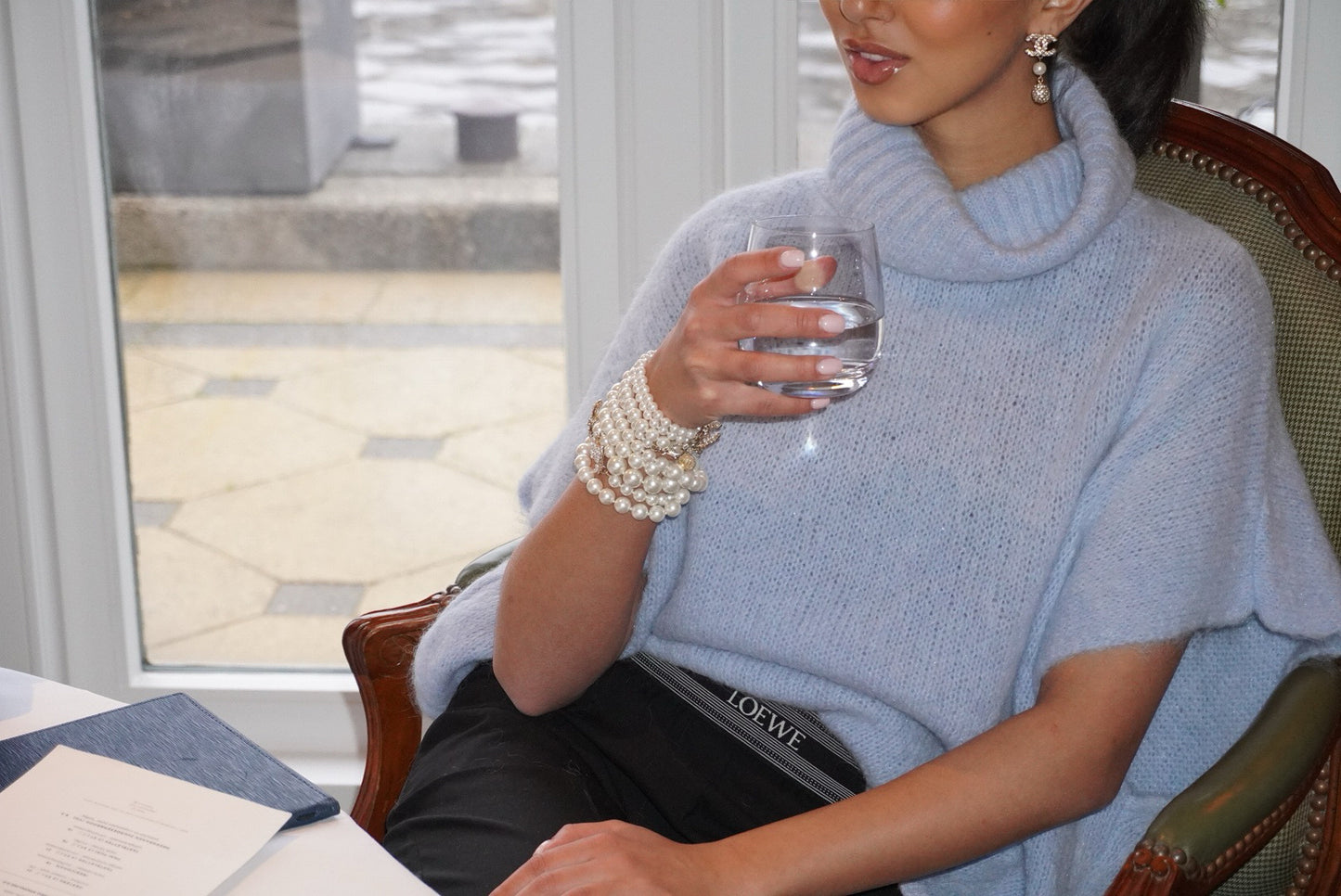 Polar Blue Alpaca Knit Sweater