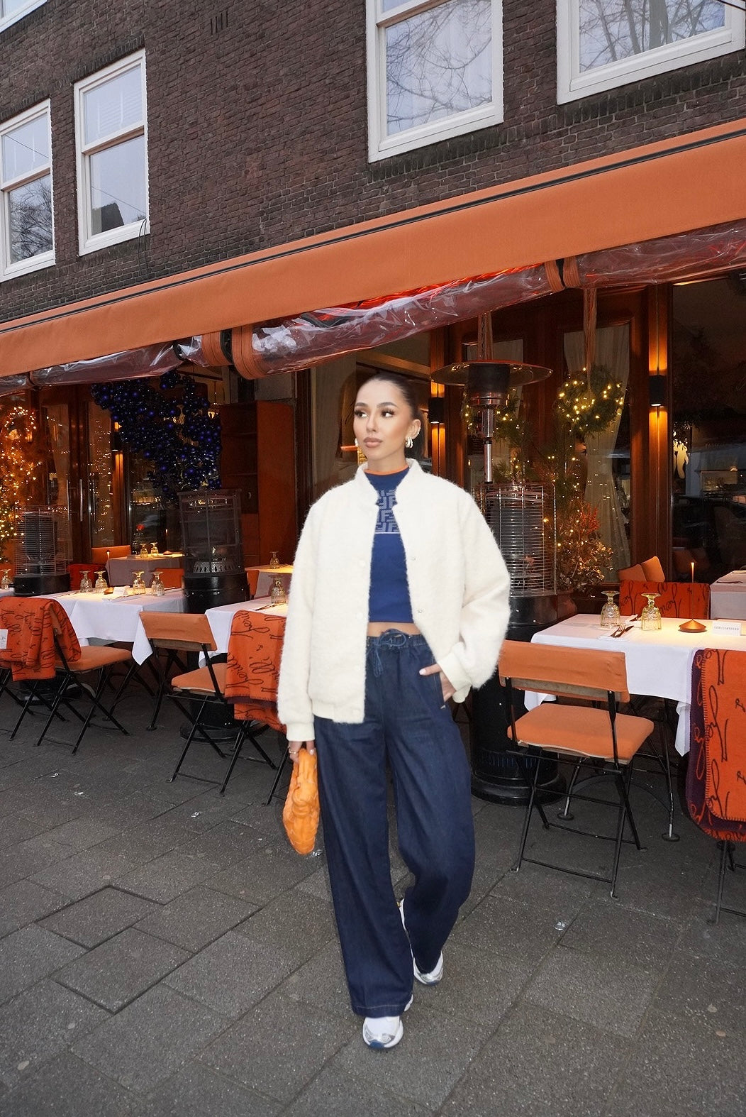 Vanilla Teddy Bomber Jacket