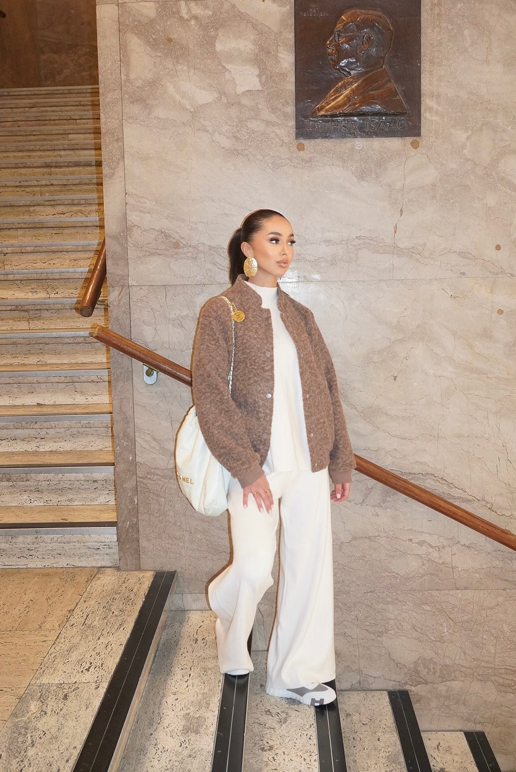 Mocha Teddy Bomber Jacket