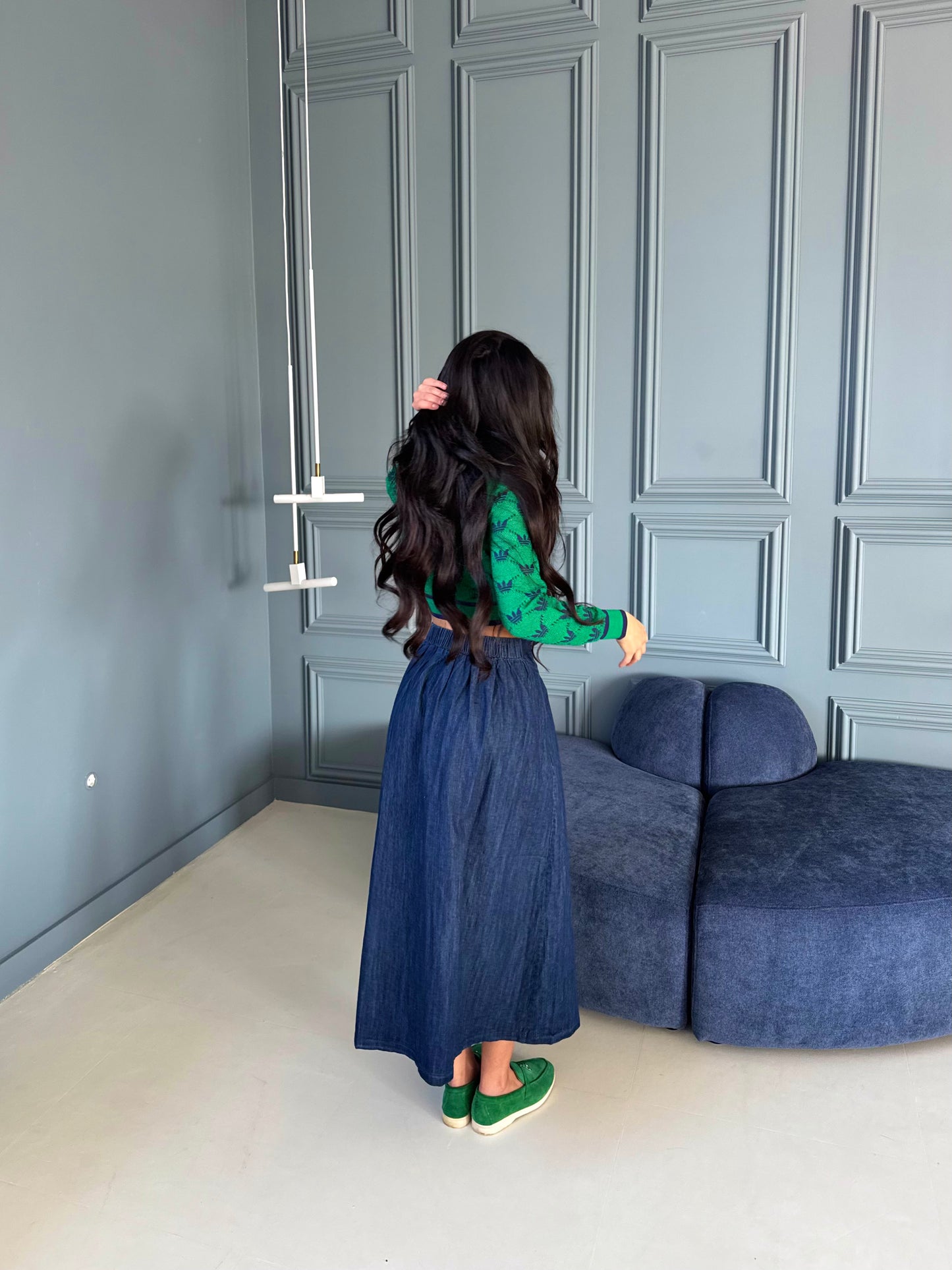 Denim Midi Skirt