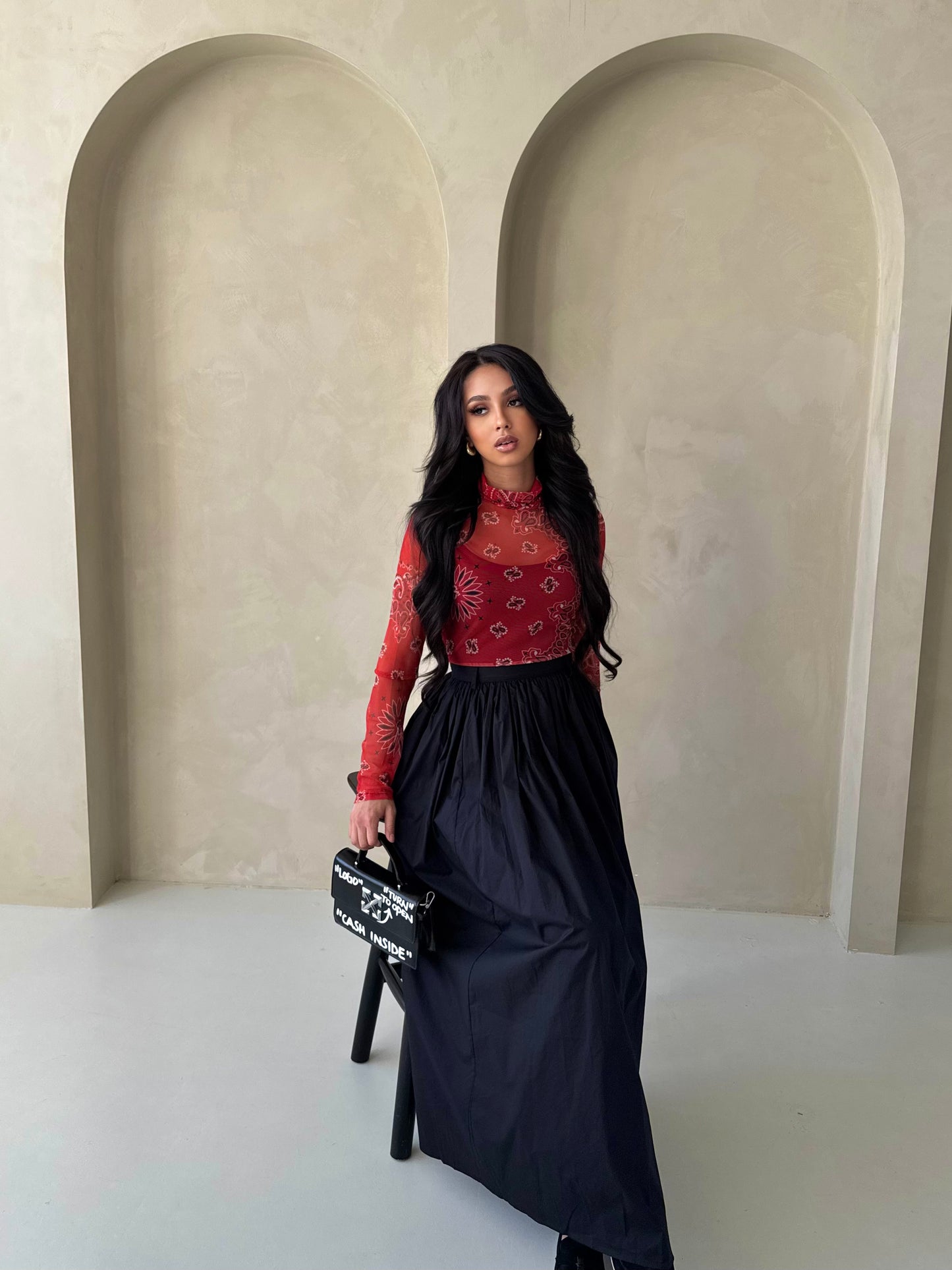 Black Maxi Flow Skirt