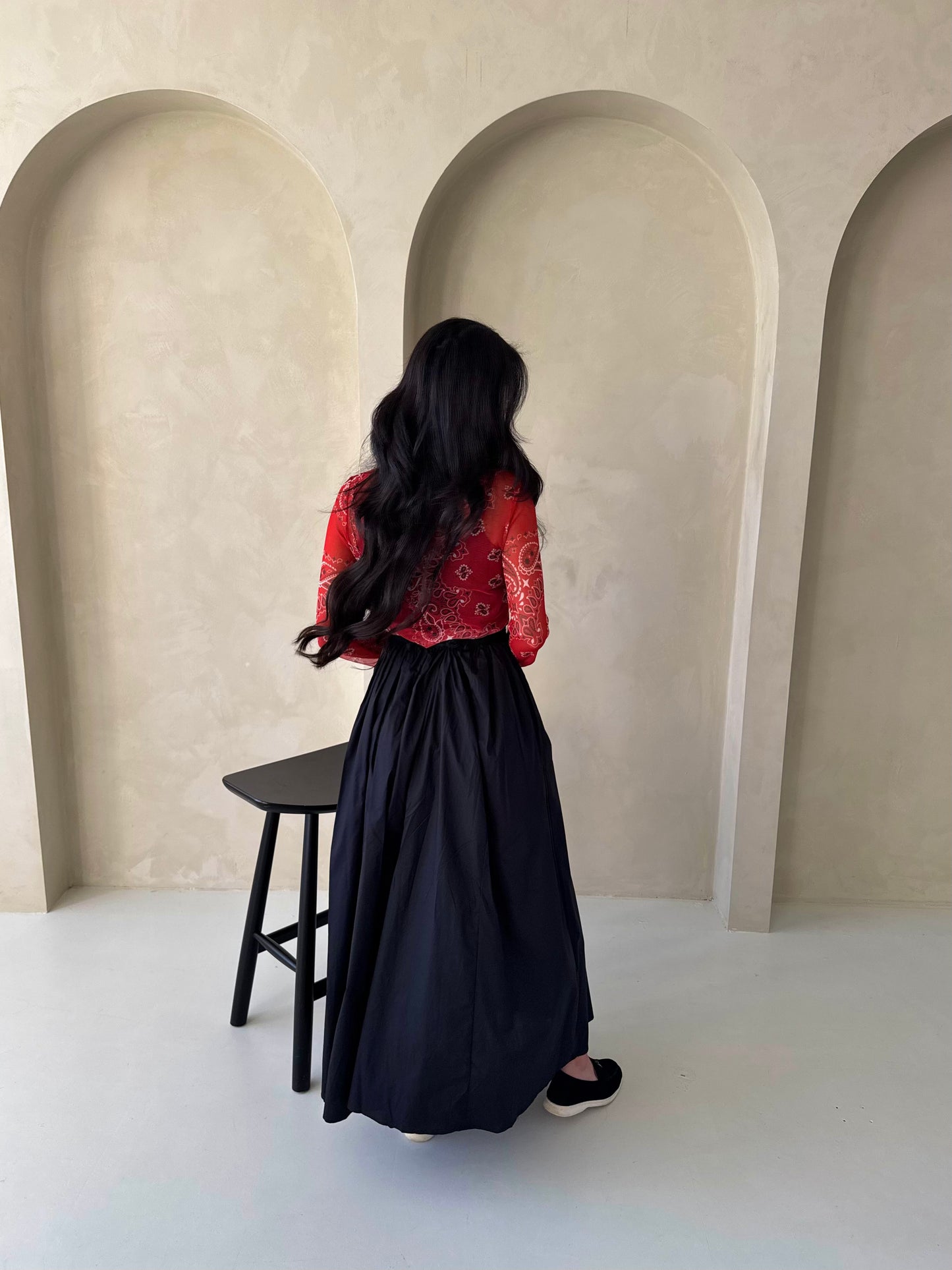 Black Maxi Flow Skirt