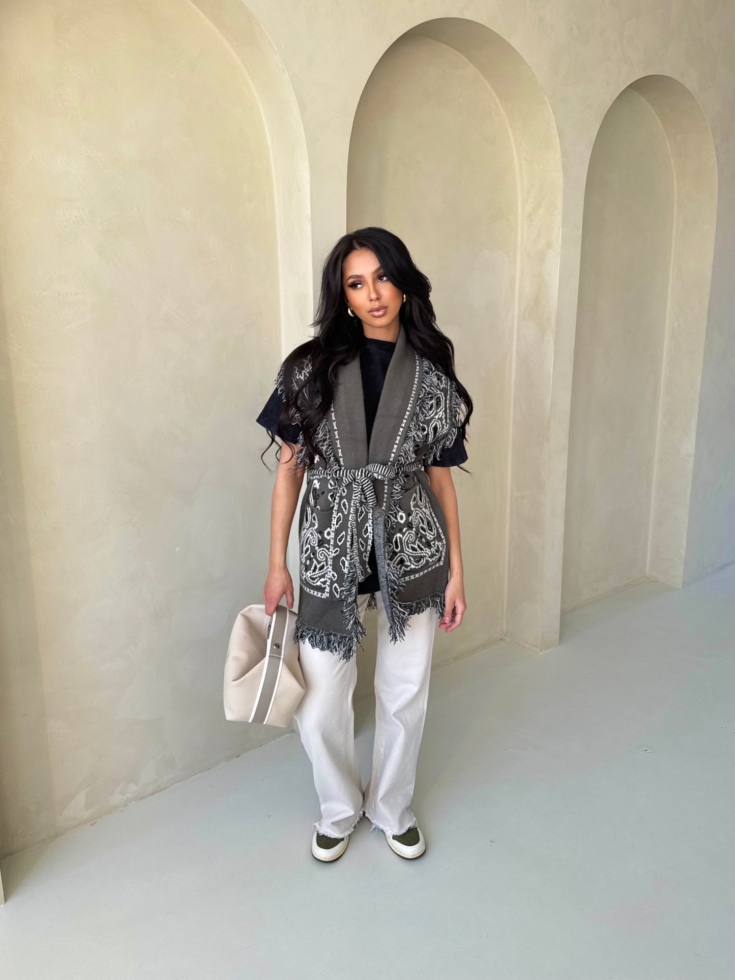 Moss Bandana Jacquard Cardigan