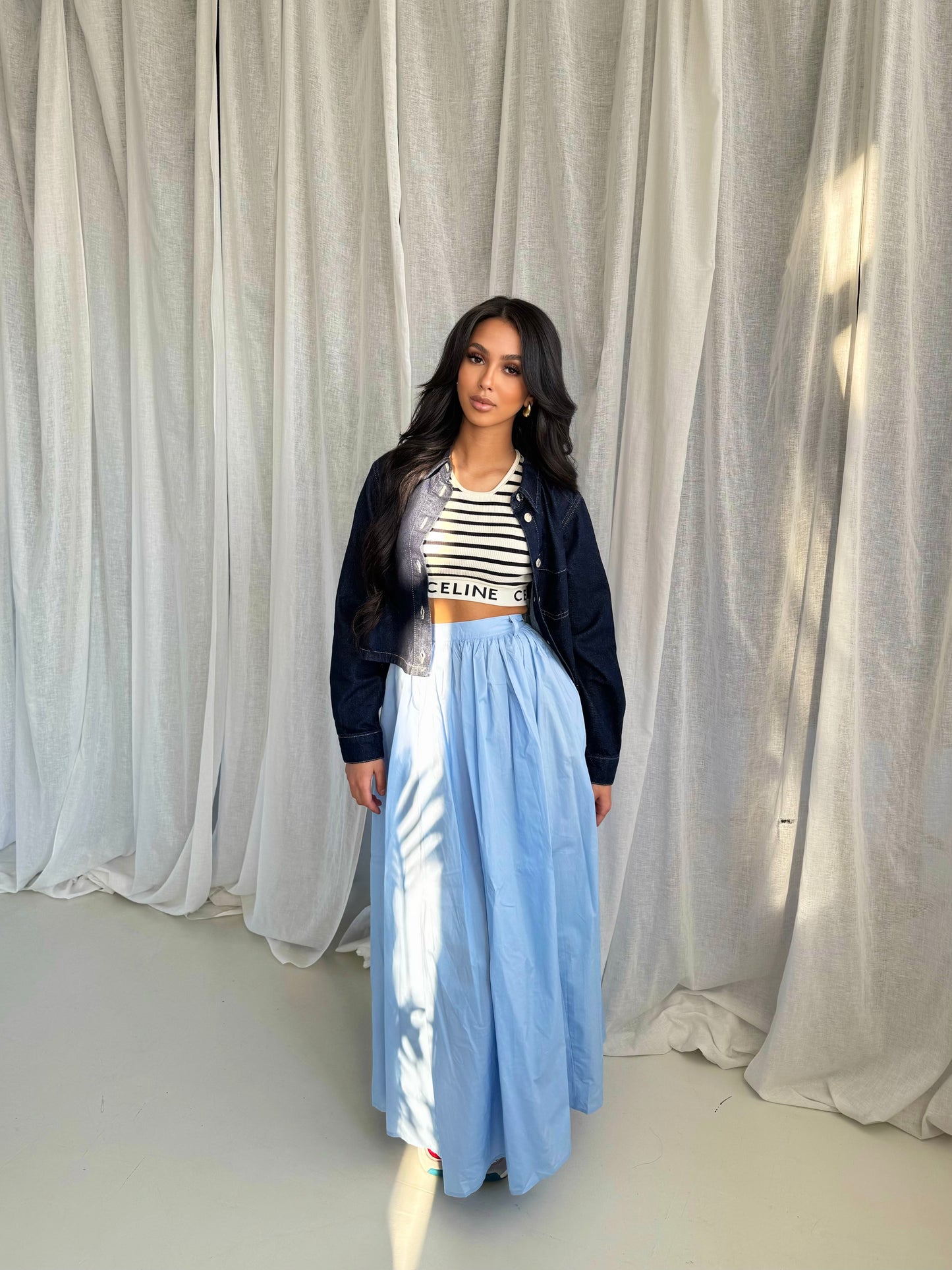 Blue Maxi Flow Skirt