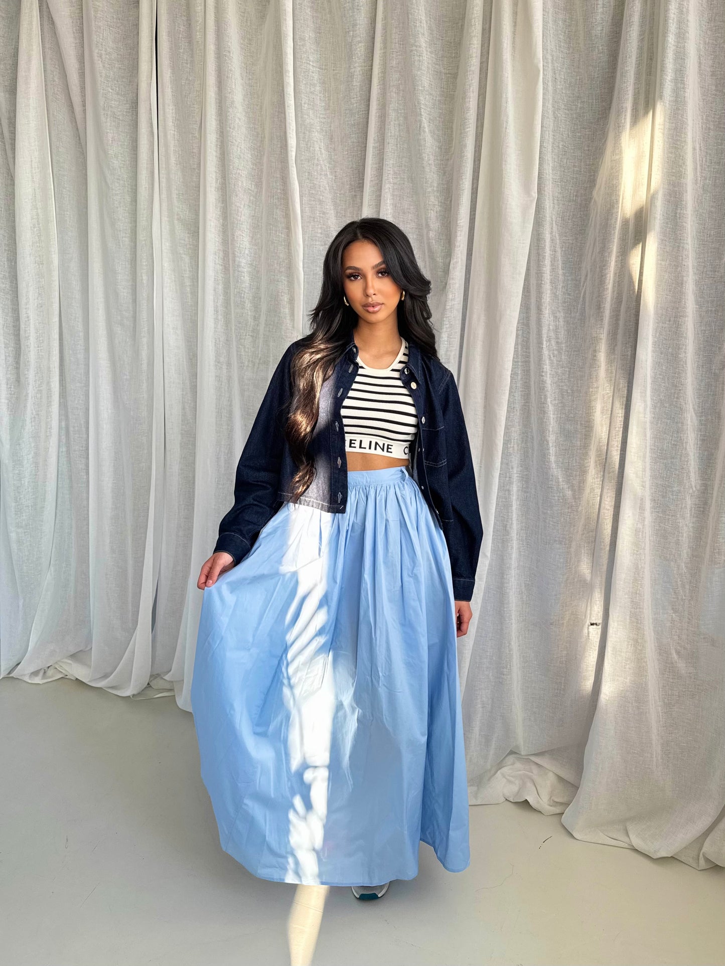 Blue Maxi Flow Skirt