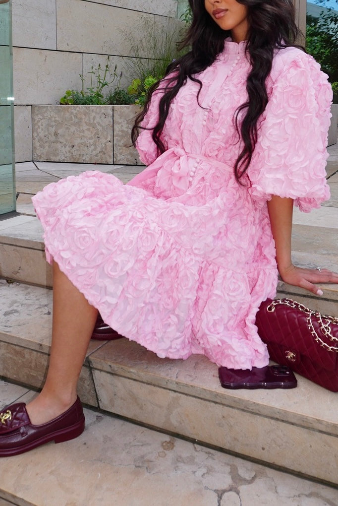 Pink Rosette Dress