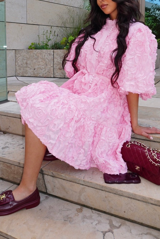 Pink Rosette Dress