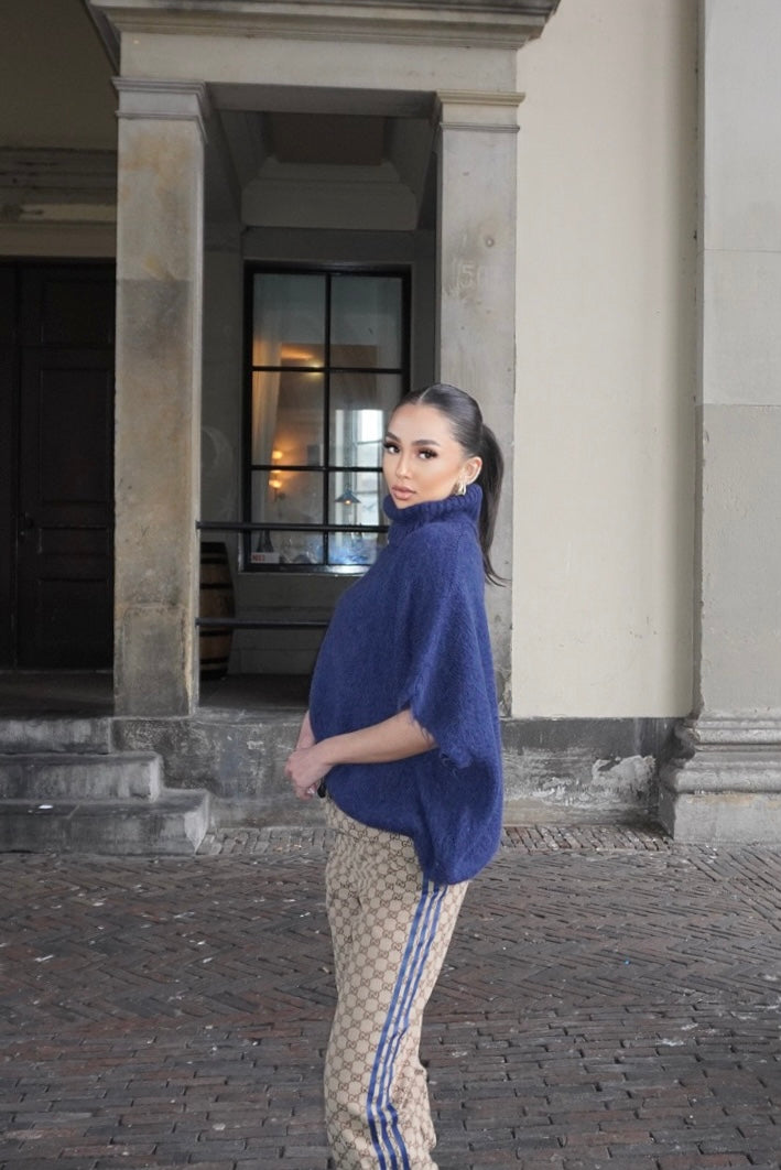 Midnight Blue Alpaca Knit Sweater