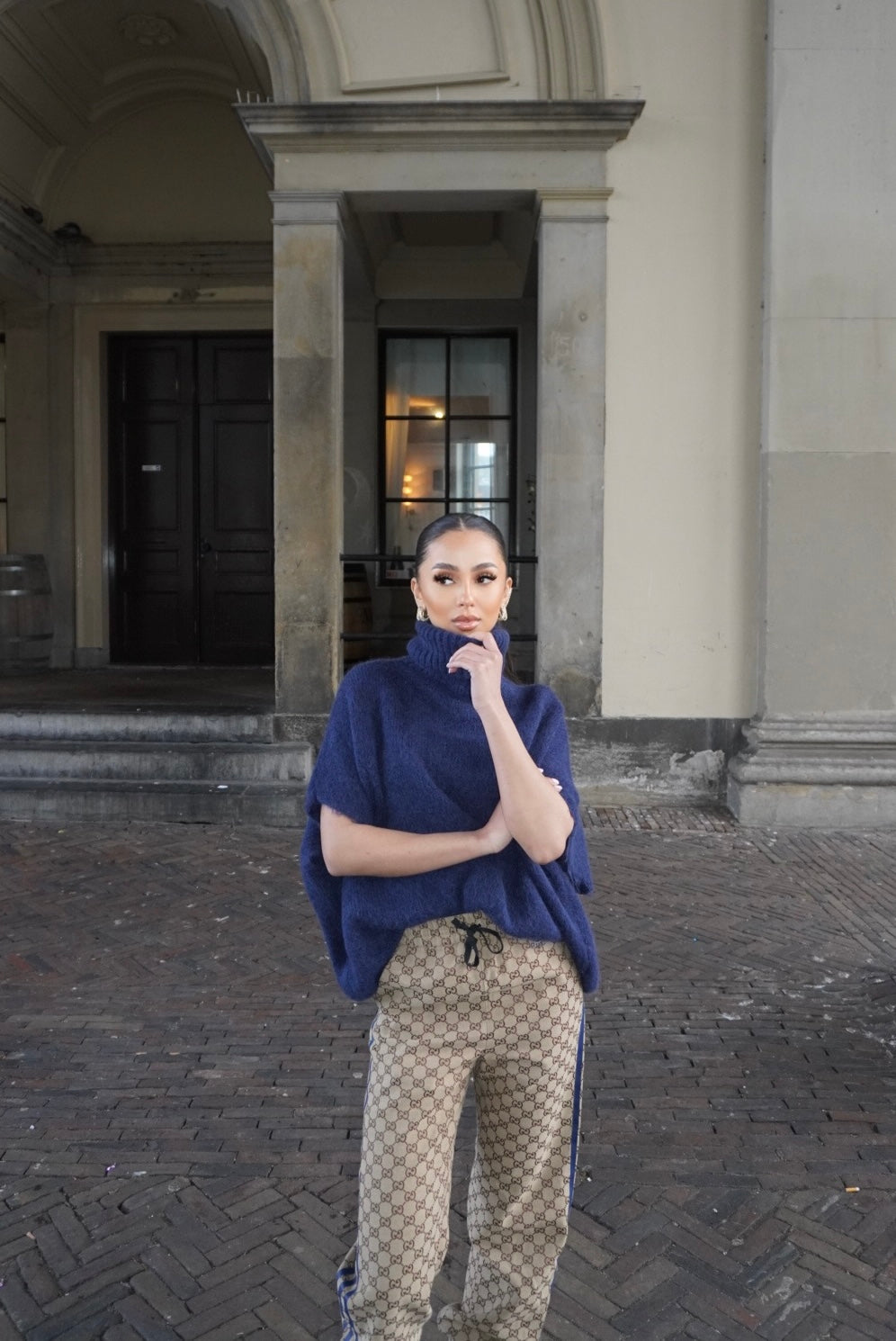 Midnight Blue Alpaca Knit Sweater