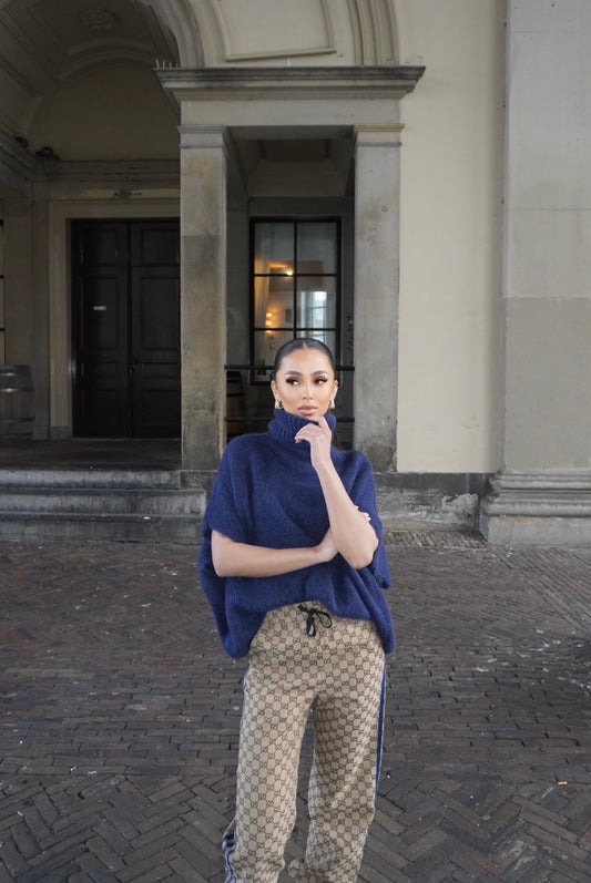 Midnight Blue Alpaca Knit Sweater