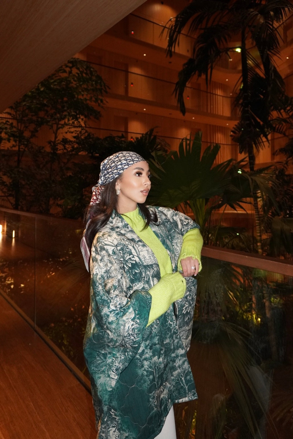 Green Jacquard Kimono
