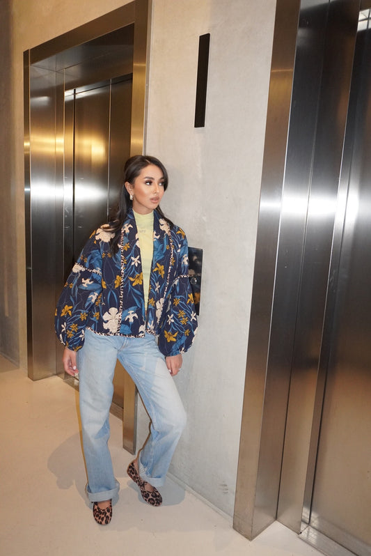 Blue Jacquard Jacket