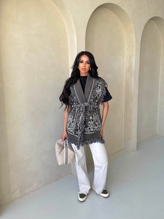 Moss Bandana Jacquard Cardigan